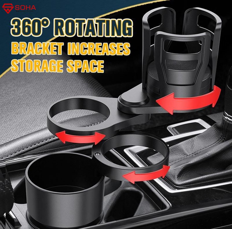 AM-39 Car Drink Cup Holder Mobil 4in1 Phone Holder Muter 360 dan Bisa diLebarin Serbaguna Pemasangan diTempat Botol Mobil Bisa Muat 4 Botol Sekaligus