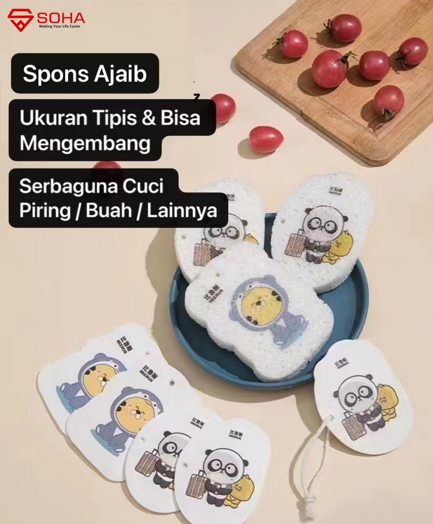 ART-050 Spons Ajaib Cuci Piring Alat Cuci Serba guna Bantalan Spons Bubur Kayu Ajaib Scrubber Alat Pembersih Rumah Tangga Dapur Sponge Mandi