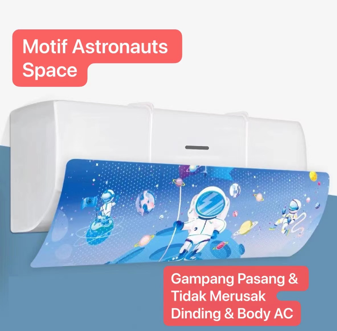 ART-032 Astronauts Space Talang AC Reflektor Penutup penahan hembusan Angin air Screen Cover Motif Gambar Lucu Windshield