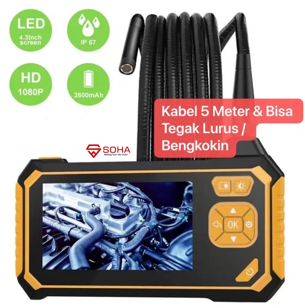 i16 Antscope LCD Handheld Digital Endoscope 4.3 inch 8mm 1080P Camera 4.3 inch LCD IPX7 Industrial Endoscope Inspection Waterproof