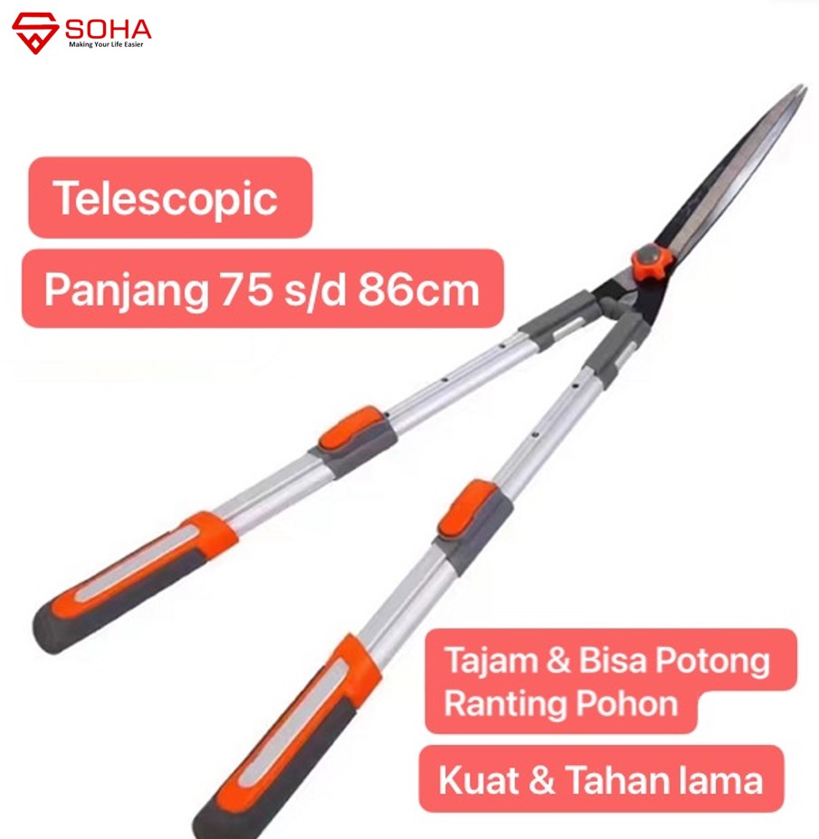 TK-08 Gunting Rumput Berkebun Gunting Pemangkas Bahan Besi Tajam Gunting Ranting Pohon Dahan Ranting Telescopic Hedge Shears Hedge Clippers