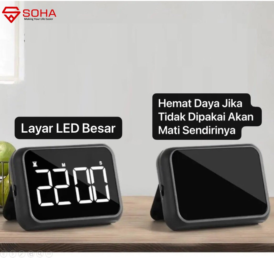 JD-12 Hitam Digital Timer Dapur Timer Masak Count Down Alarm Hitung Mundur Clock Stopwatch Kitchen Digital Kichen Timer