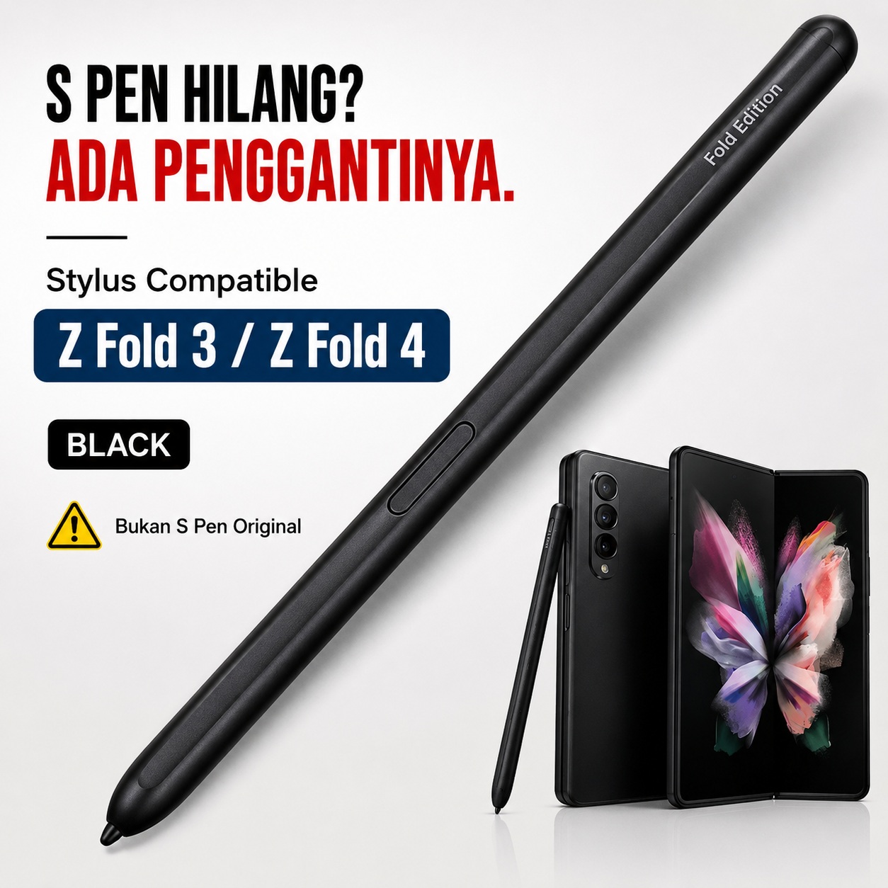 STY-026 Stylus S Pen for Samsung Z Fold 3 Fold 4 5G Edition Ujung Lancip Galaxy Fold3 Fold4 Samsung Pen