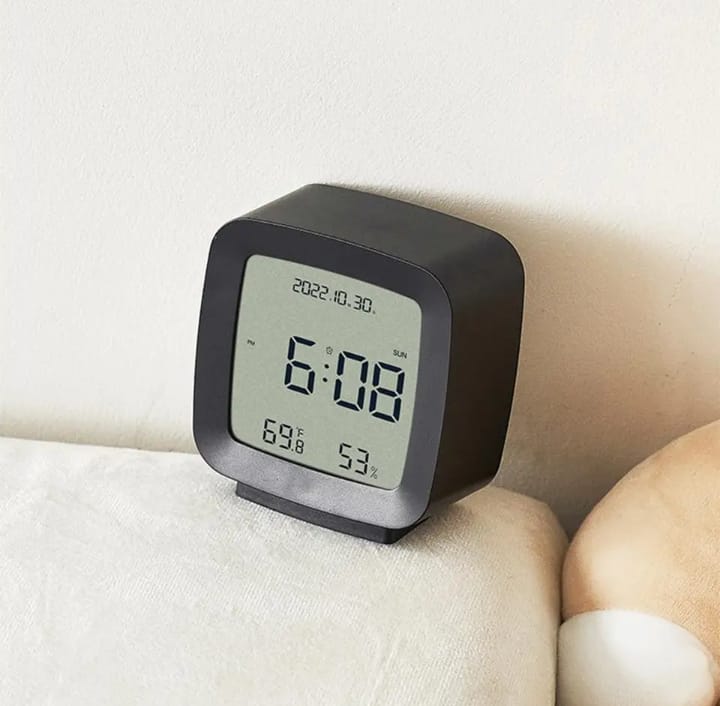 JD-2286 Hitam Jam Meja Digital Fitur Kalender Suhu Kelembapan Ruang Jam Meja Alarm Snooze Design Mewah dan Unik