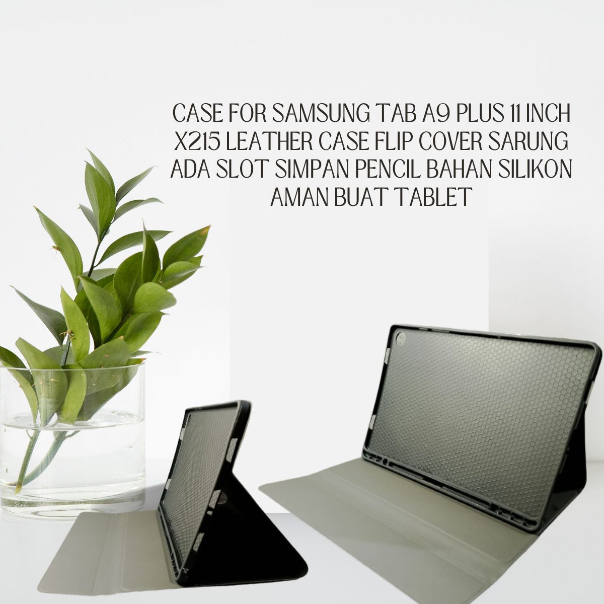 SL-03 Case for Samsung Tab A9 Plus 11 Inch X215 Leather Case Flip Cover Sarung Ada Slot Simpan Pencil Bahan Silikon Aman Buat Tablet