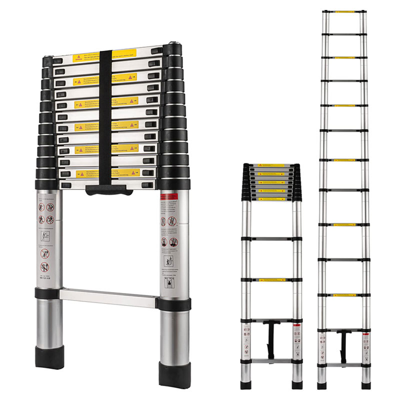 Tangga Lipat Stainless Steel Teleskopik 3.8 Meter Single Telescopic Ladder