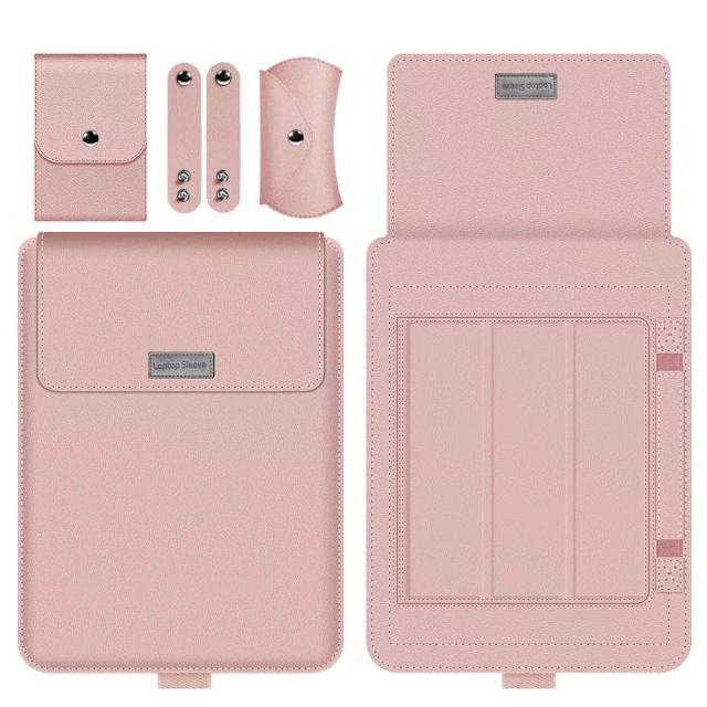LC-05 Pink 15 Inch Tas Laptop Universal Asus Acer Macbook Retina Air Pro Case Stand Sleeve PREMIUM PU LEATHER Kulit