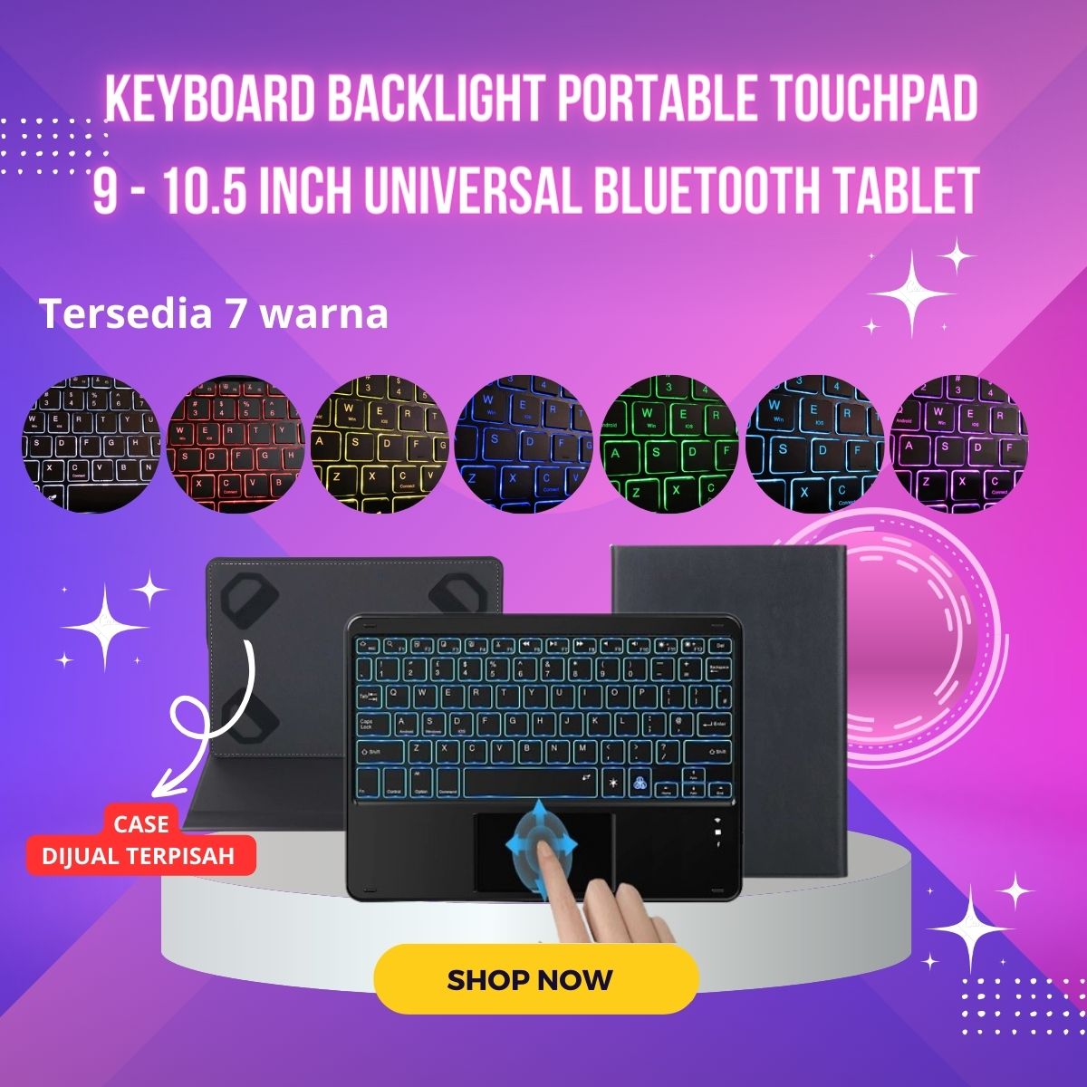 KYB-028 Keyboard Backlight Portable Touchpad 9 - 10.5 INCH Universal Bluetooth Tablet for Windows Smartphone Samsung Huawei Android IOS Ipad Wireless