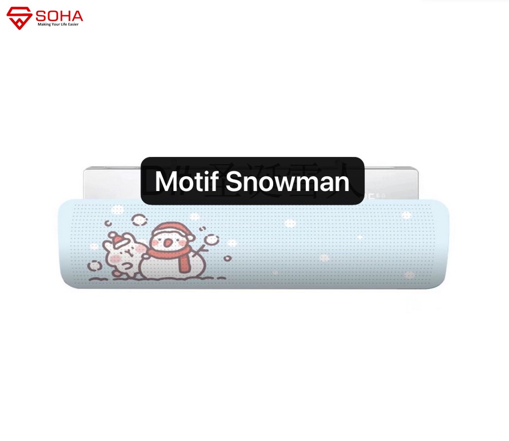 ART-032 Snowman Talang AC Reflektor Penutup penahan hembusan Angin air Screen Cover Motif Gambar Lucu Windshield