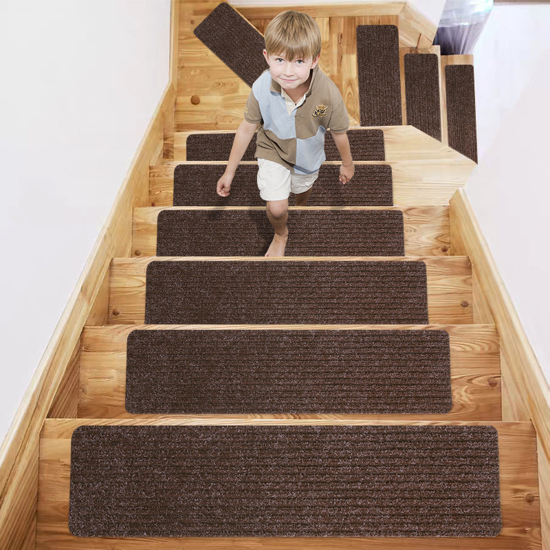 ART-065 Coklat Keset Tangga Anti Licin Karpet Tangga Anti Selip Keset Anak Tangga Tidak Licin Carpet Stair Tread Mats Desain Modern