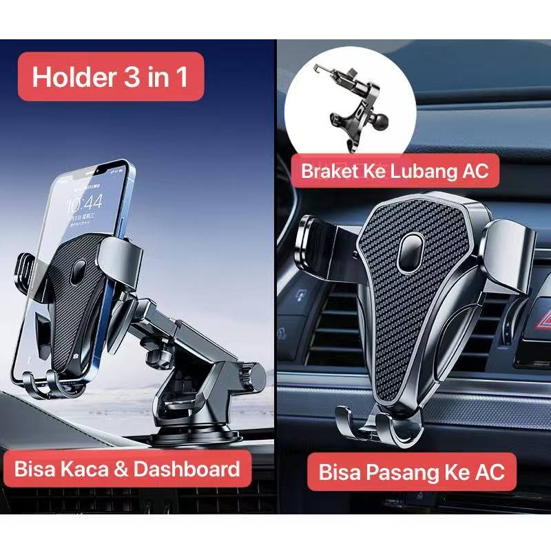 AM-85 Holder Mobil Dashboard Kaca 360 Derajat Car Holder Panjang Holder HP Di Kaca Dashboard dan Ac Mobil
