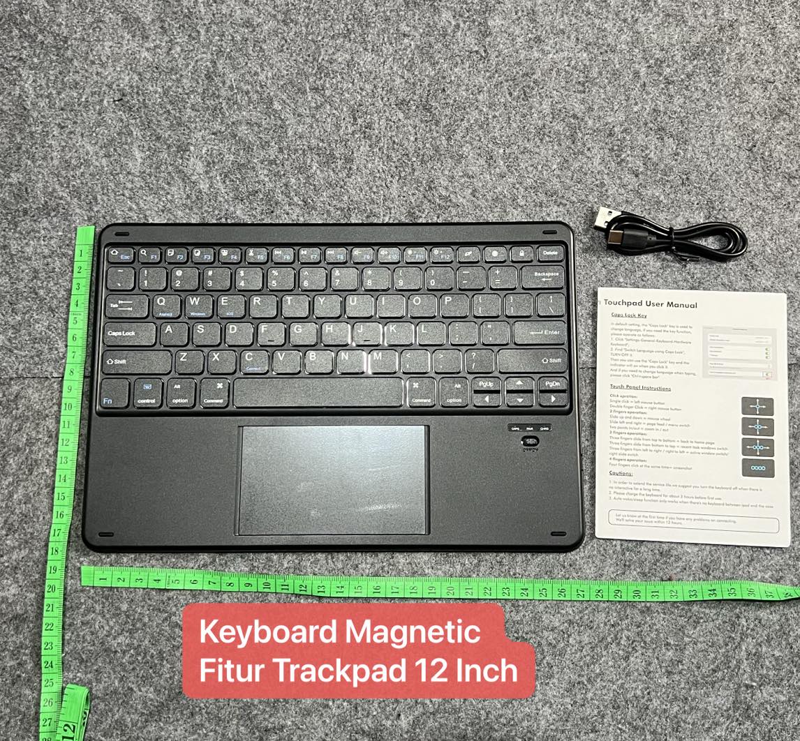 KYB-029 Keyboard Portable Ada Touchpad 12 - 13 INCH Universal Bluetooth Tablet for Windows Smartphone Samsung Huawei Android IOS Ipad Rechargeable