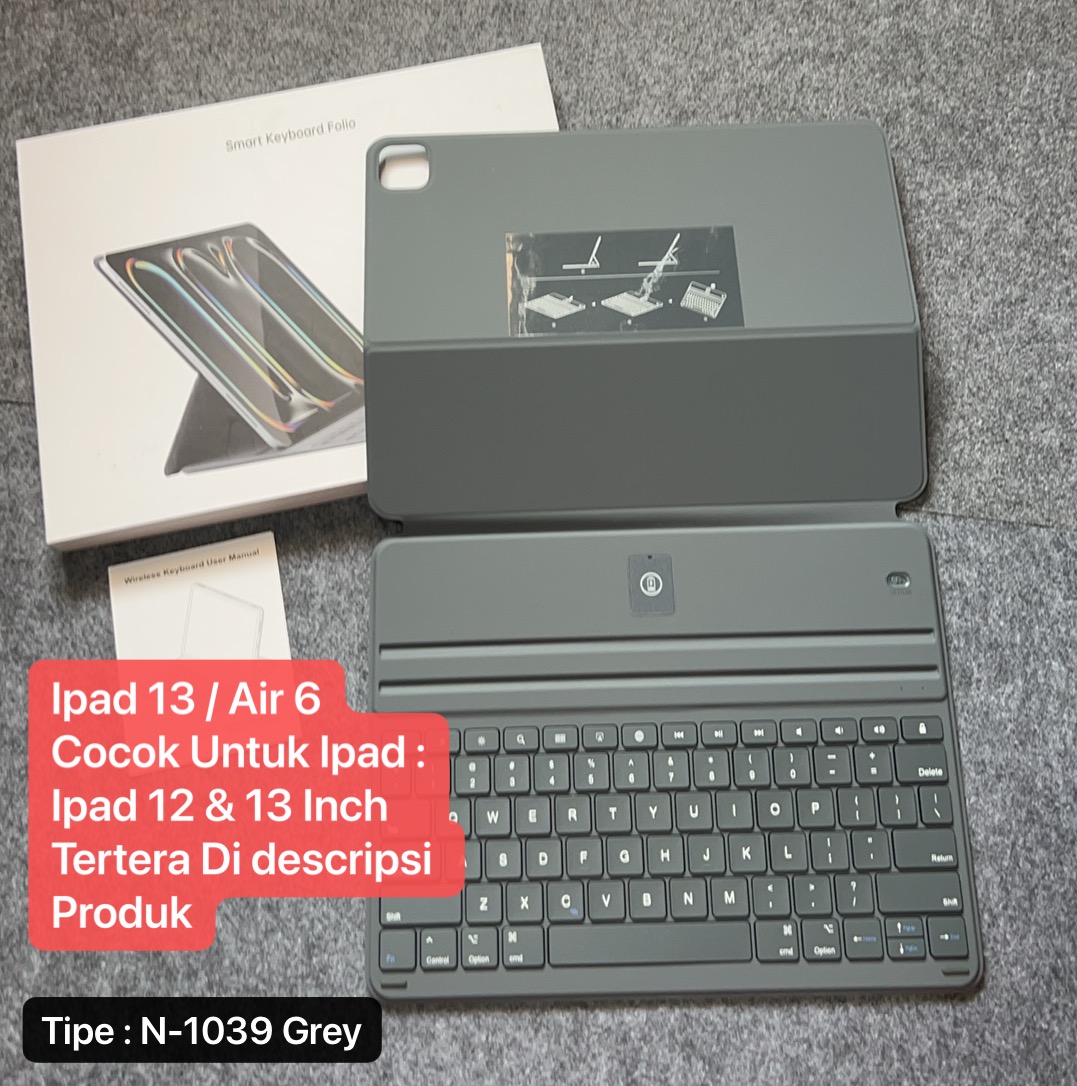 N-1039 Floating Magnetic Flip Keyboard Case for Ipad Air 6 13 Inch 2024 M2 & Ipad Pro 12.9
