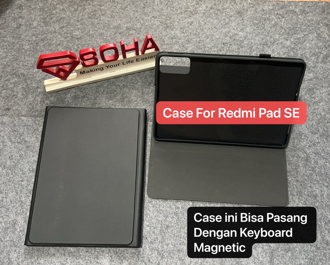 SL-03 Case Xiaomi Redmipad SE Bisa Pasang Keyboard Case Magnetik Leather case Keyboard Wireless