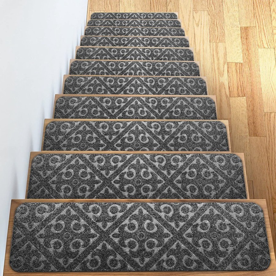 ART-065 Batik Abu Keset Tangga Anti Licin Karpet Tangga Anti Selip Keset Anak Tangga Tidak Licin Carpet Stair Tread Mats Desain Modern