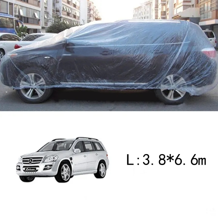 AM-73 Size L Sarung Mobil Penutup Mobil Waterproof Cover Car Plastik Bening Transparan Tahan Air Tahan Debu