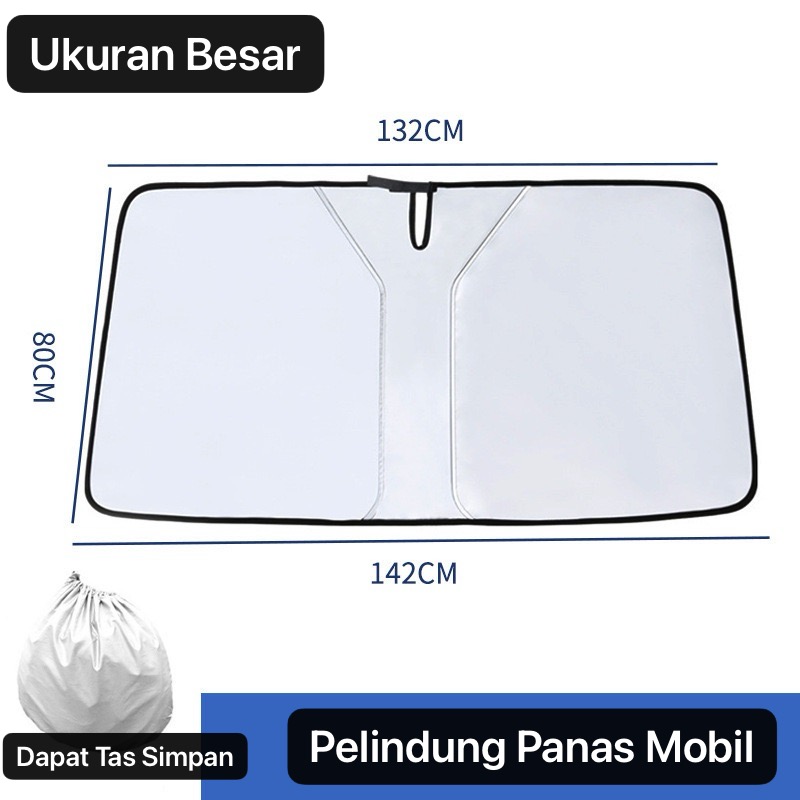 AM-72 Uk. Besar Pelindung Kaca Depan Mobil Panas Matahari Sunshade Sun Shield Anti Panas Dalam Mobil
