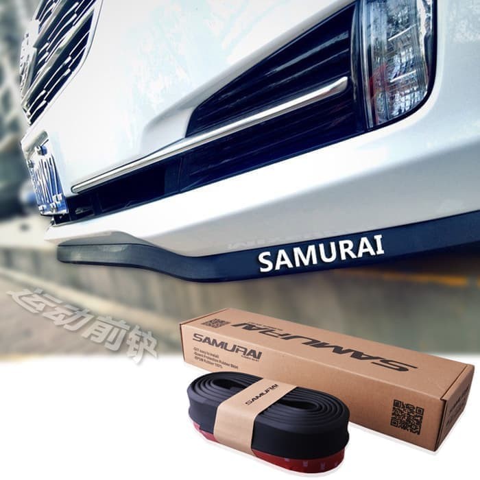 AM-77 Hitam - Lips Bumper Samurai Karet Pelindung Skirt Bumper Mobil Karet List Pelindung Bumper Bawah Mobil Samurai