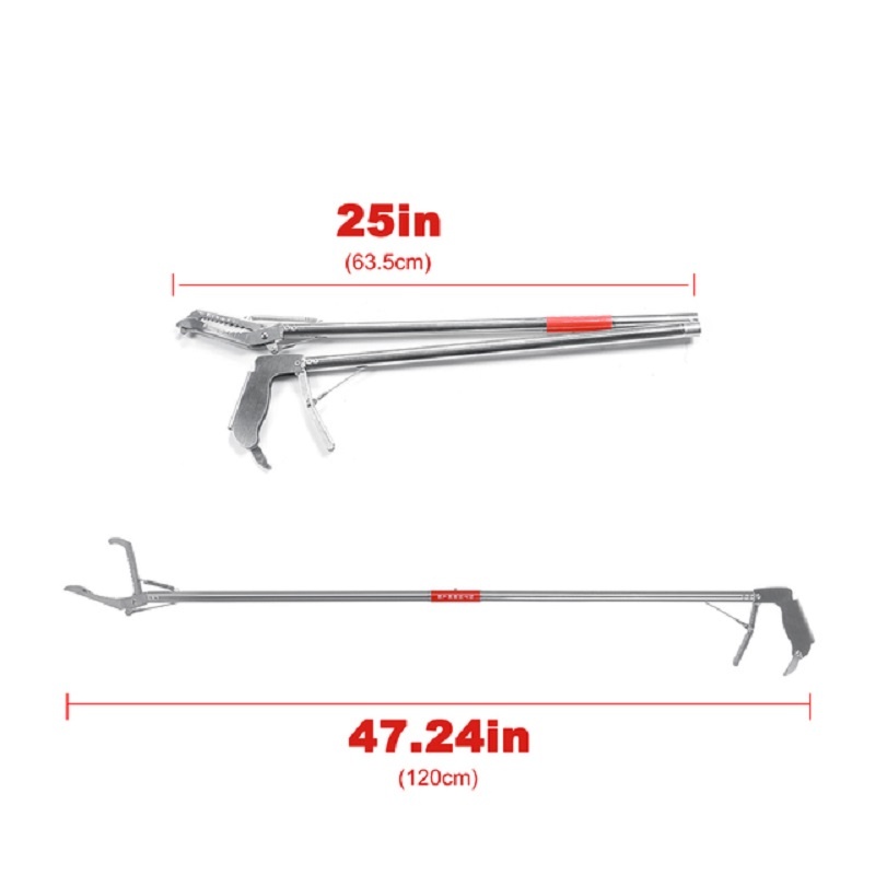 PCK-12 120cm Alat Penjepit Ular Stainless Tahan Karat Tongkat Penjepit Barang Jepitan Sampah Bisa Lipat Jadi Kecil