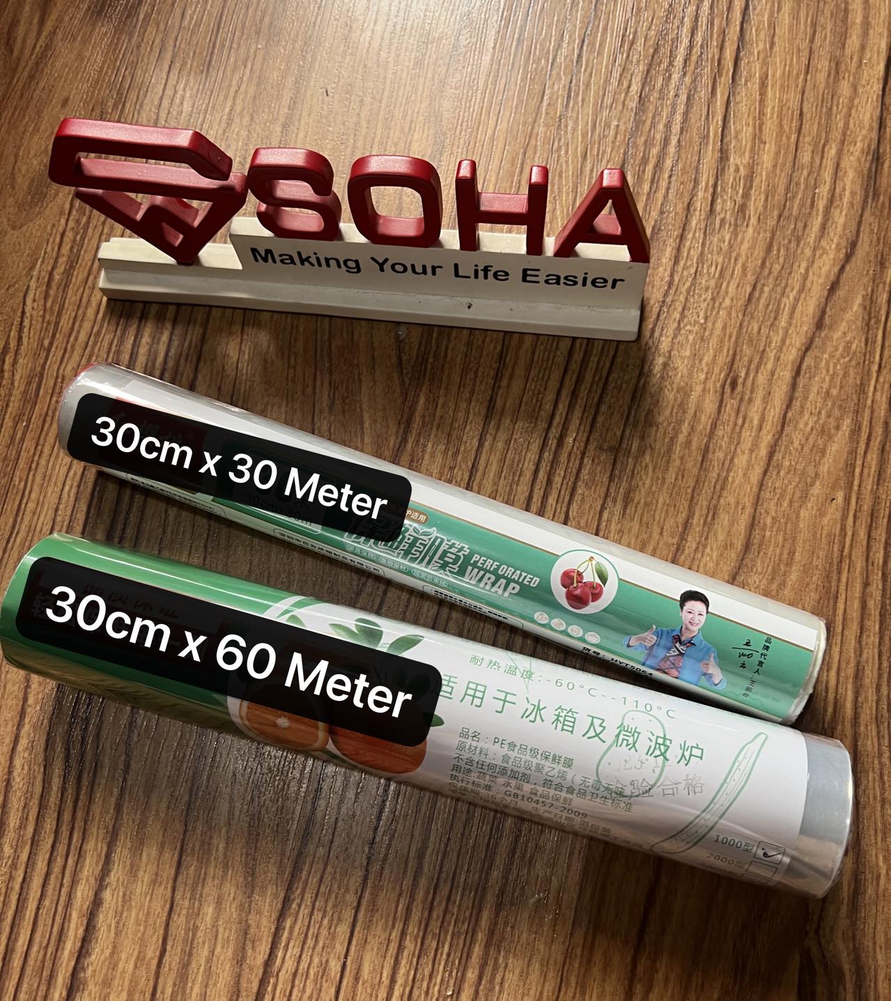 PW-01 30CM x 60M Plastik wrapping Film Roll Food Grade Plastic PE Pembungkus Makanan Cling WRAP Sealer Awet & Aman Ukuran 30 cm x 60 Meter