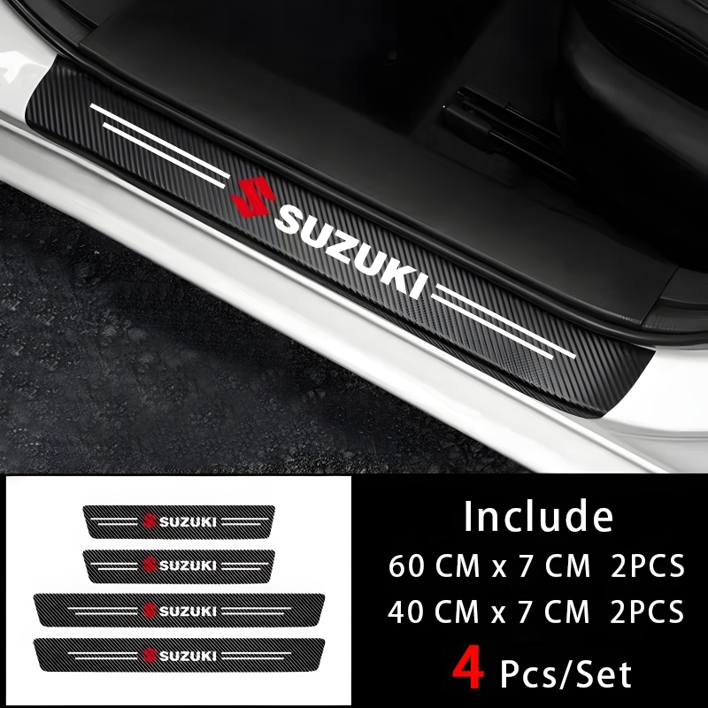 AM-75 Suzuki Sticker Pelindung Injakan Kaki Pintu Mobil Door Sill Plate Protect Sticker Carbon Stiker Anti Gores Injakan Pintu Mobil