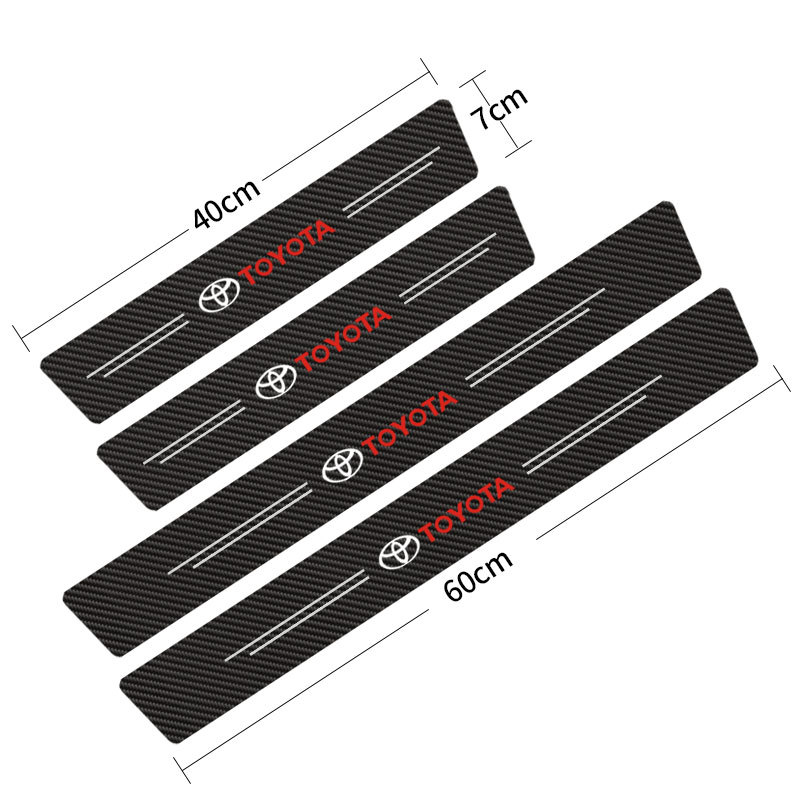 AM-75 Toyata Sticker Pelindung Injakan Kaki Pintu Mobil Door Sill Plate Protect Sticker Carbon Stiker Anti Gores Injakan Pintu Mobil