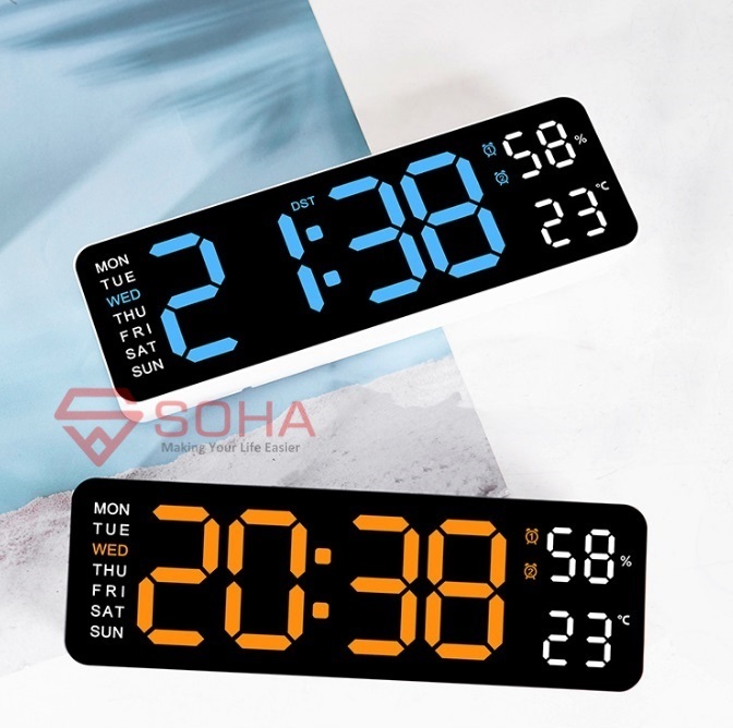 JD-5503 Orange Jam Alarm Digital LED Design Mewah Bisa Dekor Rumah Kantor Tamu Fitur Alarm Suhu Kelembapan Ruangan