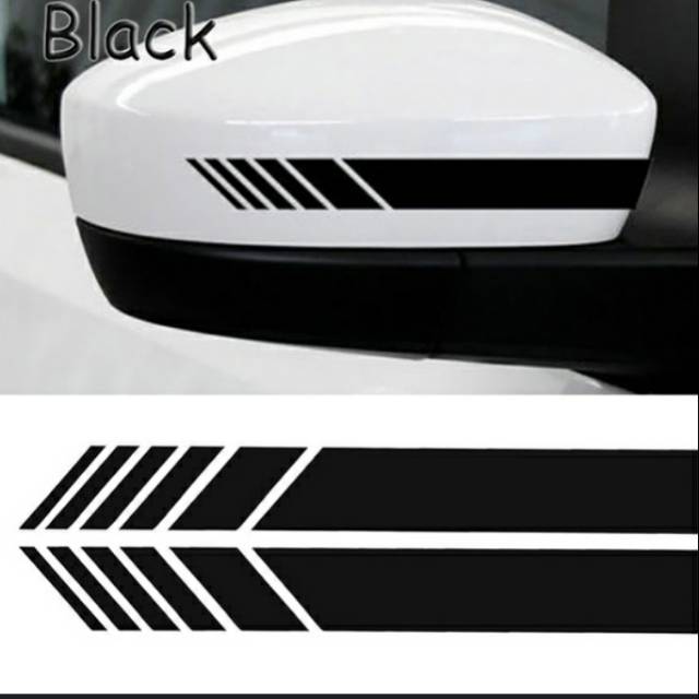 AM-81 Sticker Spion Mobil Stiker Spion Bergaris Sticker Untuk Aksesoris Mobil Stripe List Tempel Body / Spion Mobil