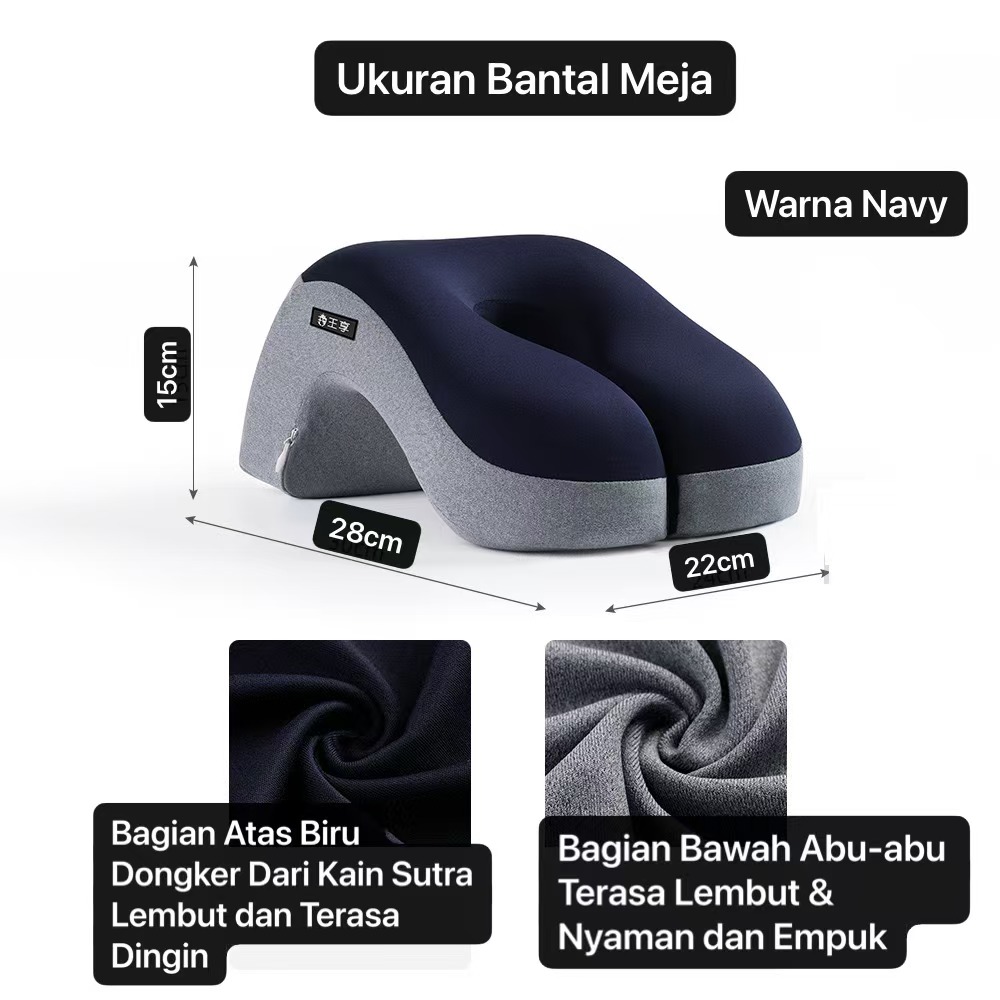 ART-081 Navy Bantal Meja Kantoran Tidur Istirahat Siang Lebih Nyaman dan Kerja Lebih Semangat Bantal Tangan Tidak Bikin Pegal - P203
