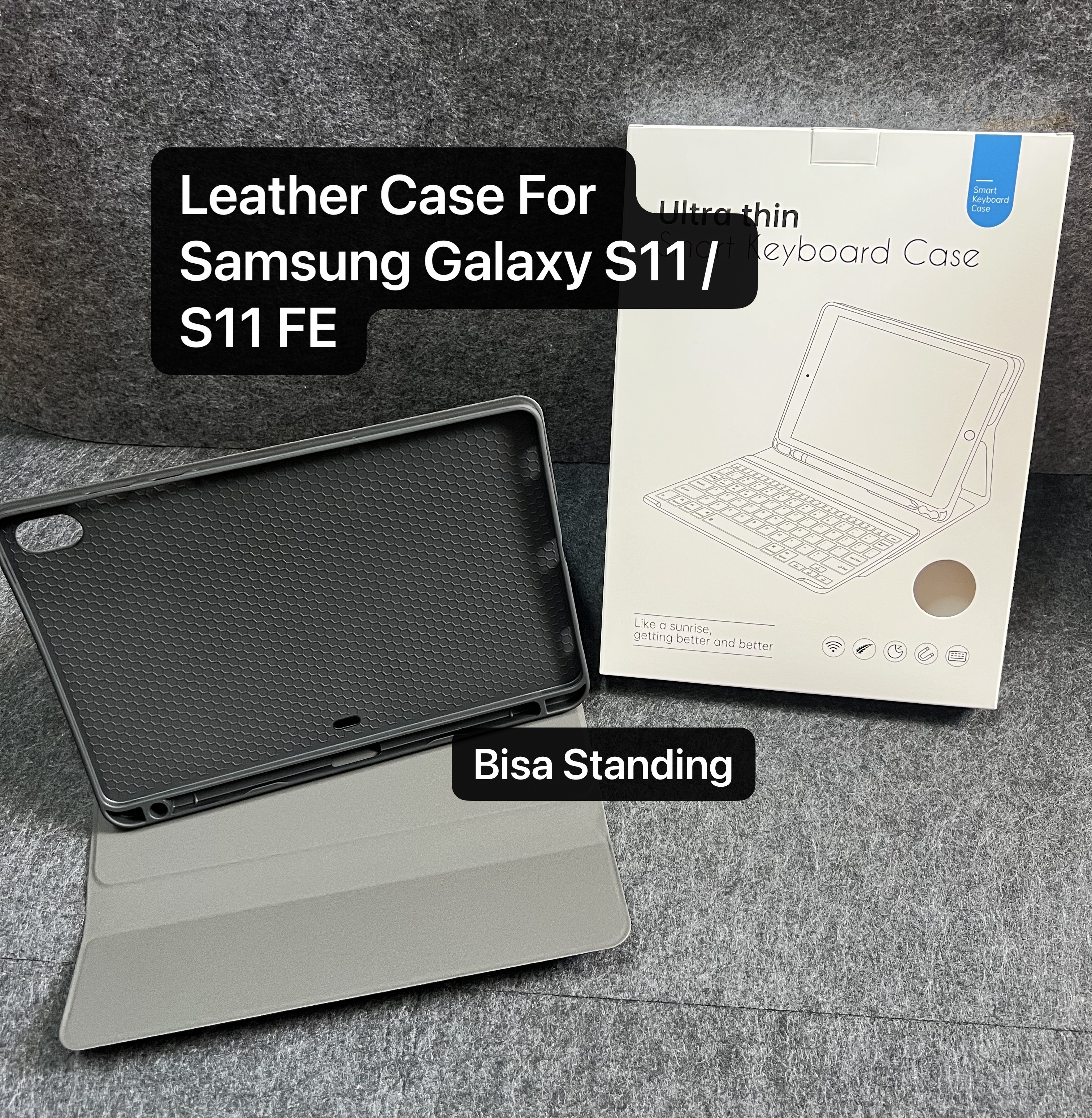 SL-03 Case for Samsung Galaxy Tab S11 / S11 FE X736B Leather Case Flip Cover Sarung Ada Slot Simpan