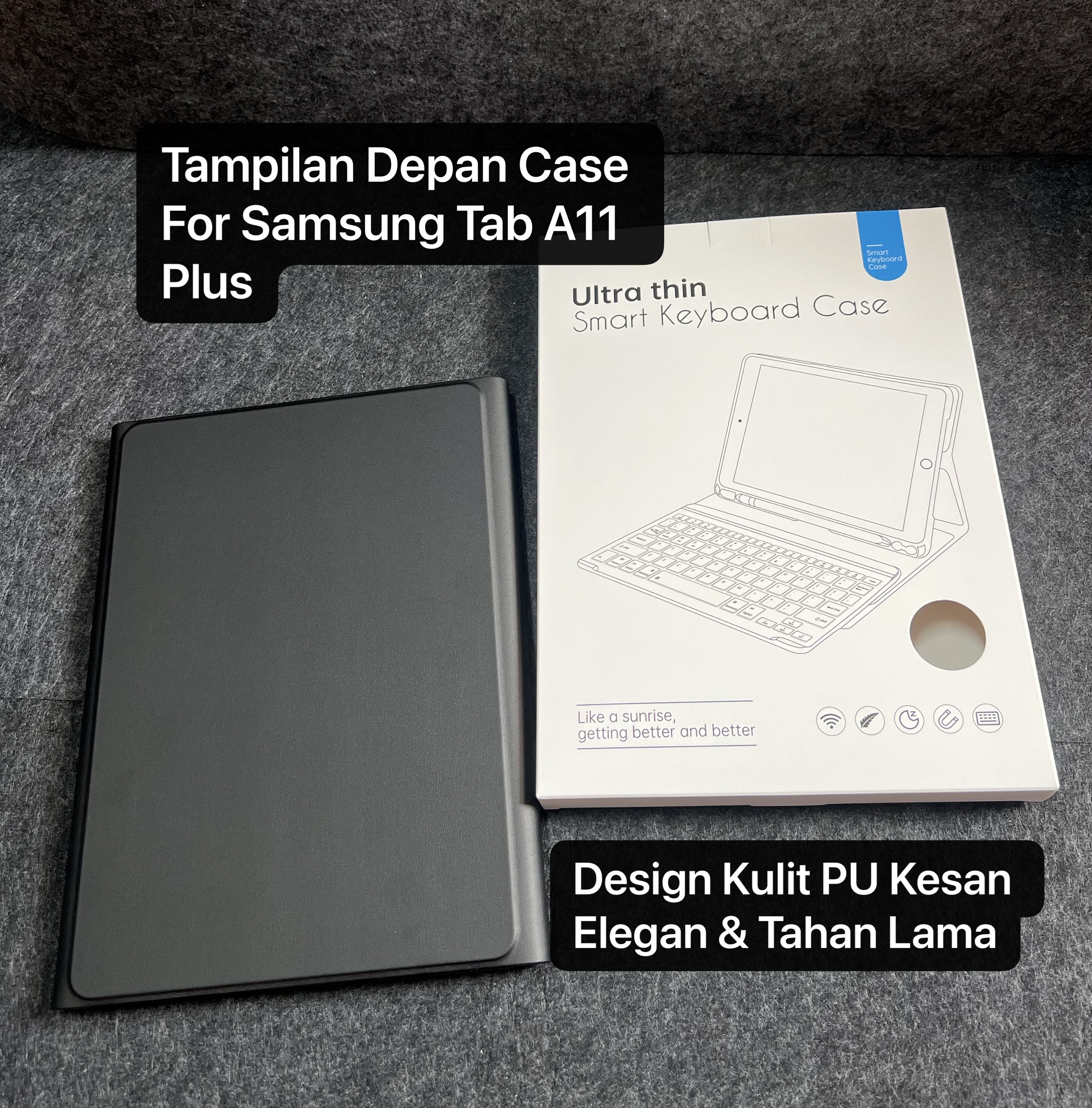 SL-03 Case for Samsung Galaxy Tab A11 Plus SM-X236 Leather Case Flip Cover Sarung Ada Slot Simpan Pencil Bahan Silikon Aman Buat Tablet