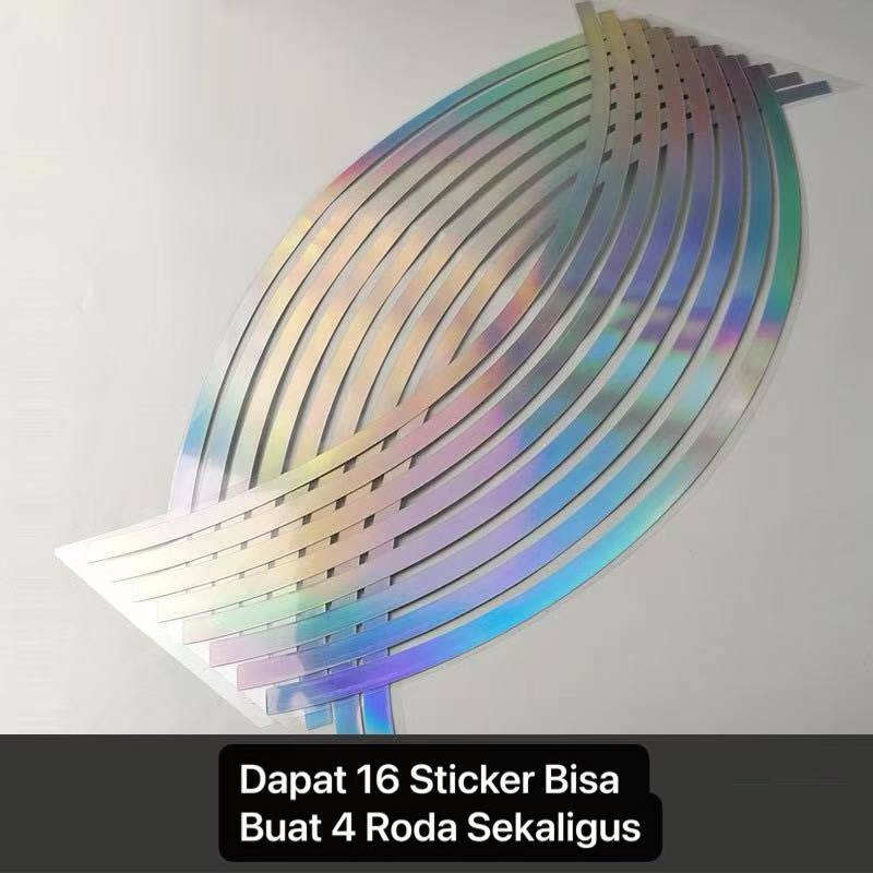 AM-93 Sticker Glow In The Dark 16Pcs Tempel Velg Ban Stiker Roda Mobil Motor Stiker Strip Reflektif