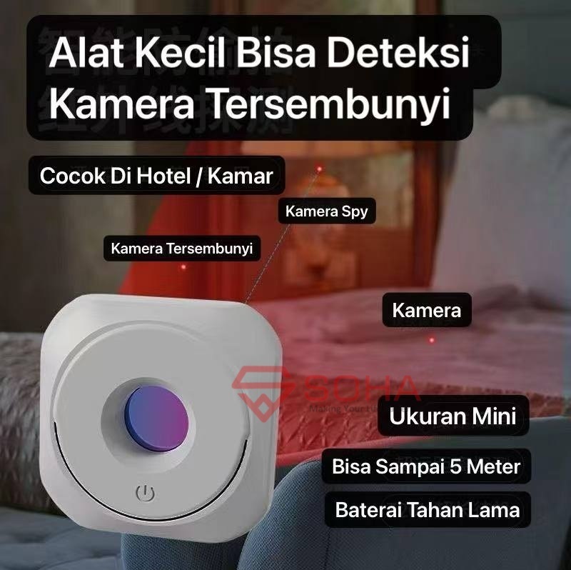 ART-085 Putih Detektor Anti Spy Camera Alat Pendeteksi Kamera Tersembunyi Melacak Kamera Tersembunyi Di Kamar / Hotel