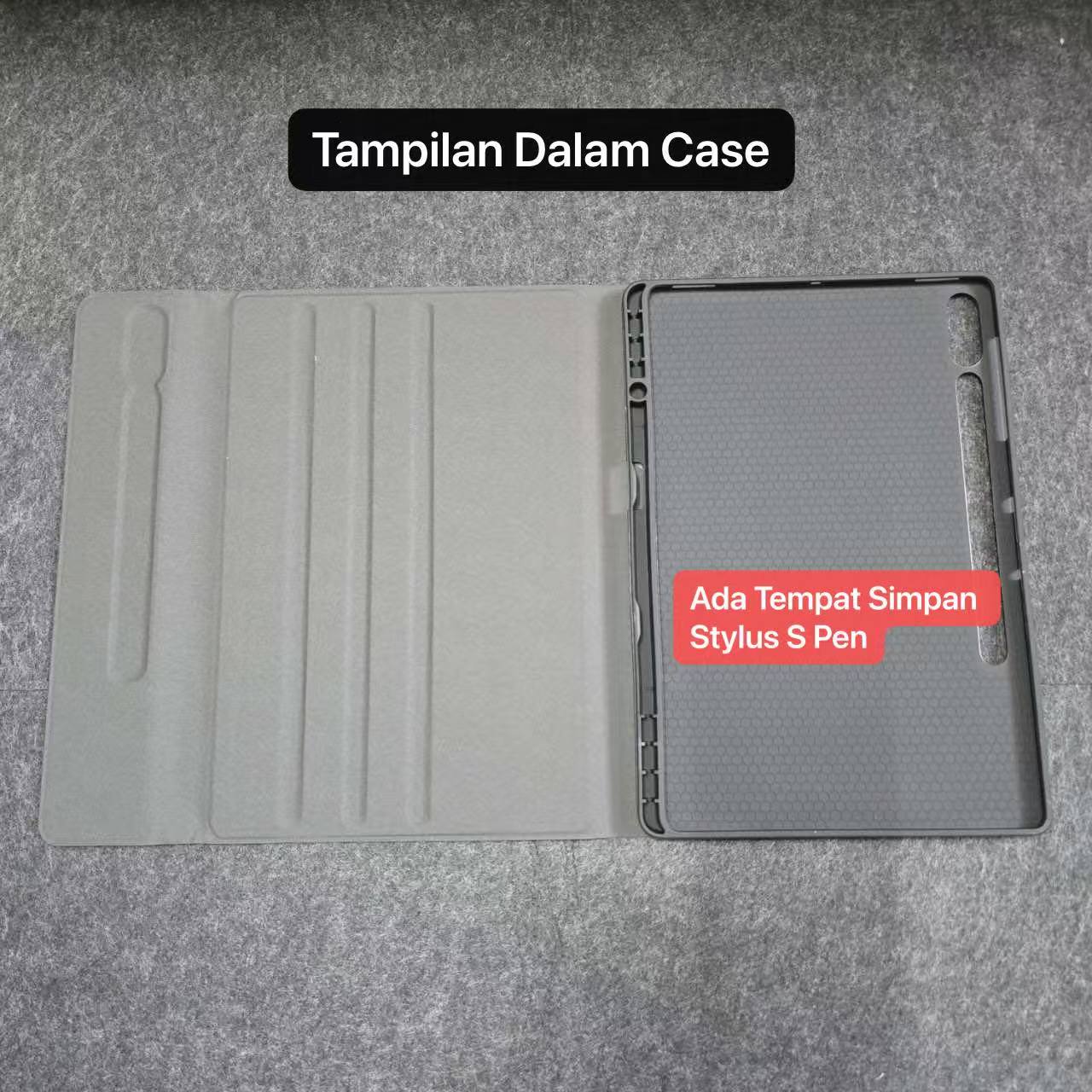 SL-03 Samsung Tablet S10 Plus Leather Case Flip Cover Sarung Pen Slot Bahan Silikon Bisa Dipasang Keyboard