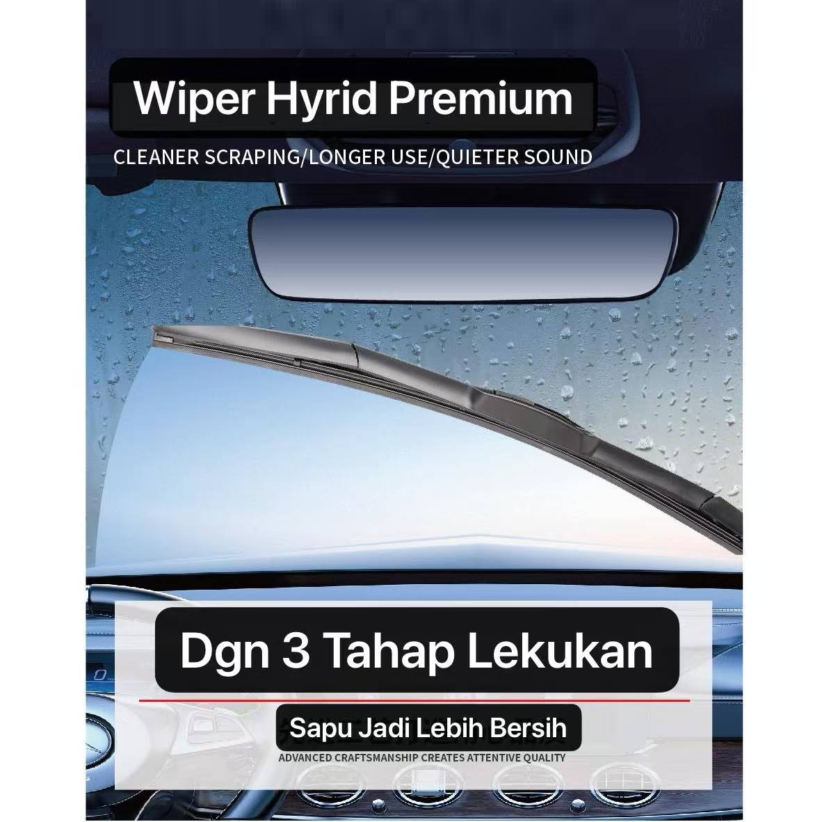 AM-97 Wiper Hybrid 20 Inch Premium Kaca Mobil Lebih Bersih Wiper Kaca Depan Mobil Universal Karet Tebal