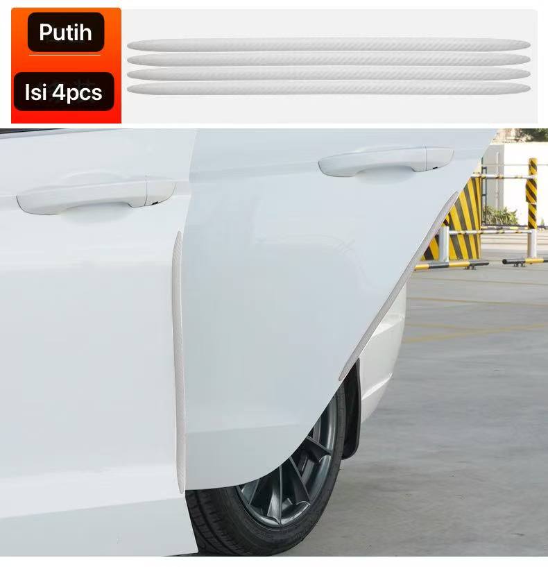 AM-99 Putih Pelindung Bumper Mobil Melindung Sudut Mobil Karet Tebal Pelindung Body Mobil Serat Karbon Bemper Mobil