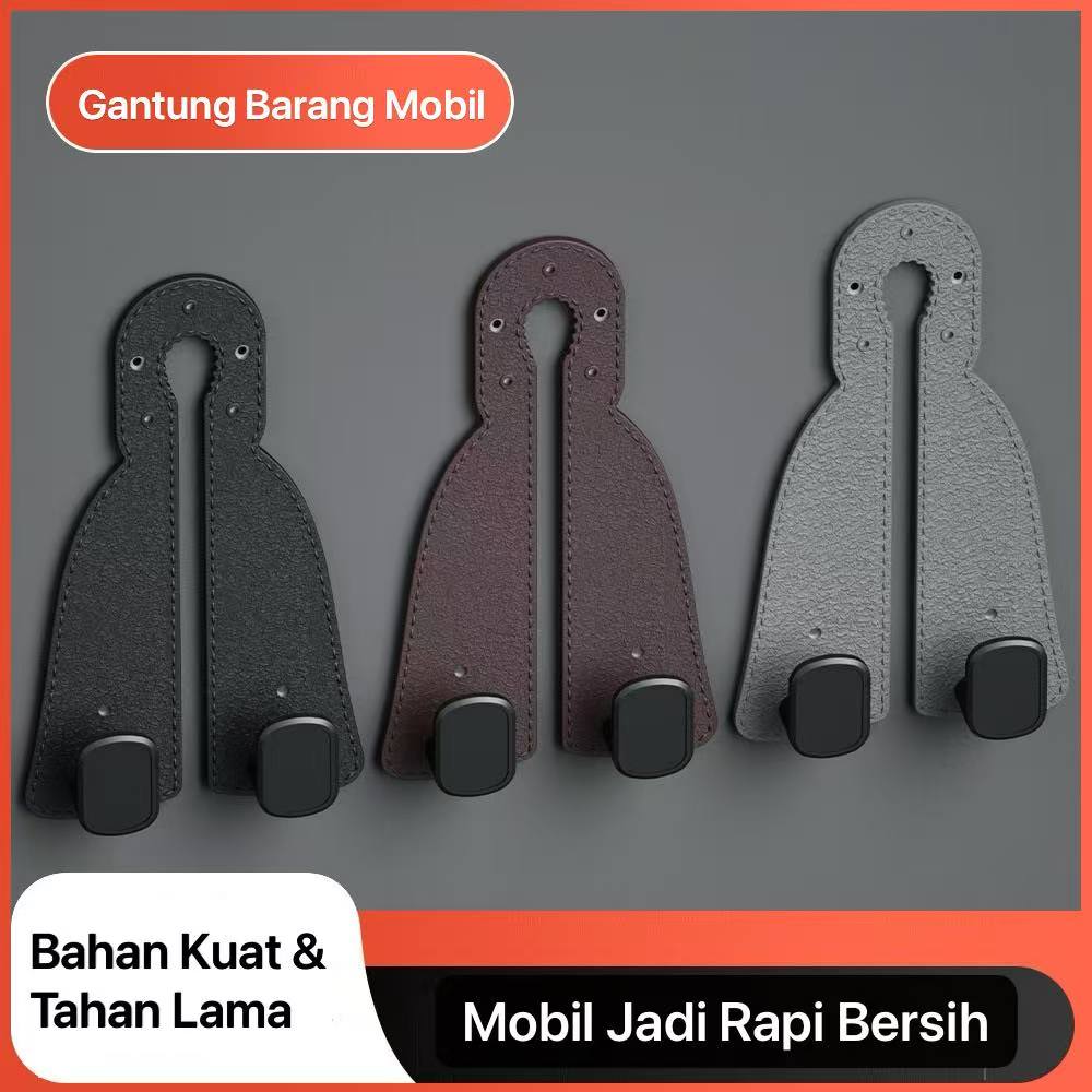 AM-100 Coklat Hanger Kursi Mobil Buat Gantung Barang Dibelakang Kursi Mobil Kait Kursi Mobil Bisa Jadikan Holder HP