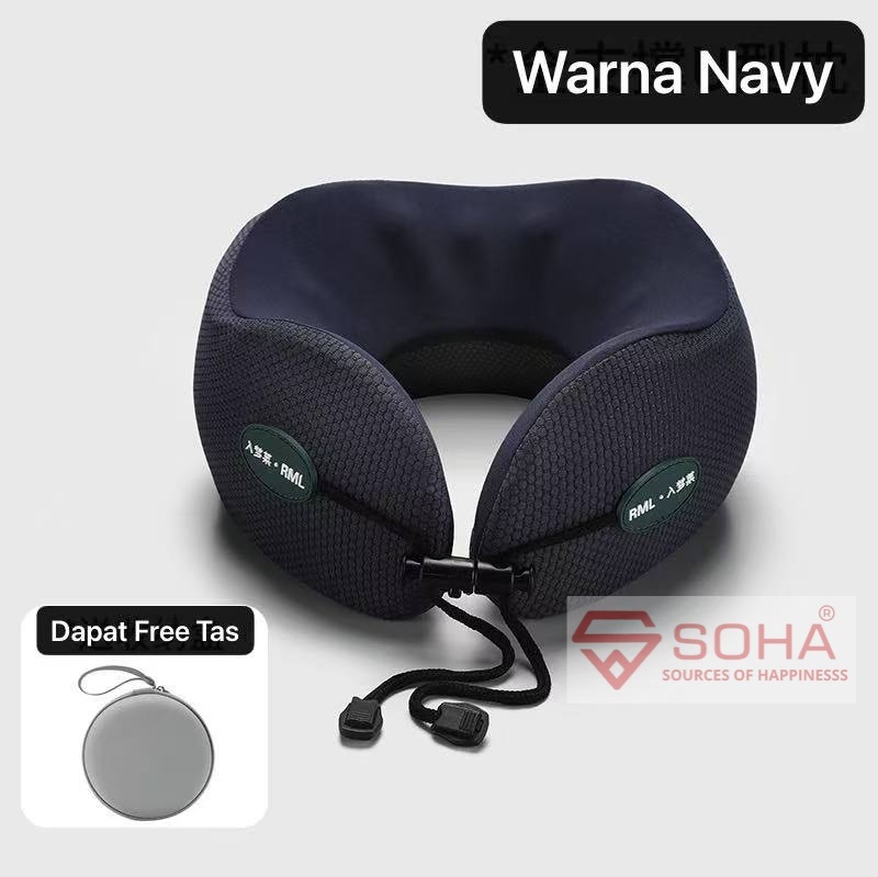ART-089 Navy Bantal Leher Traveling