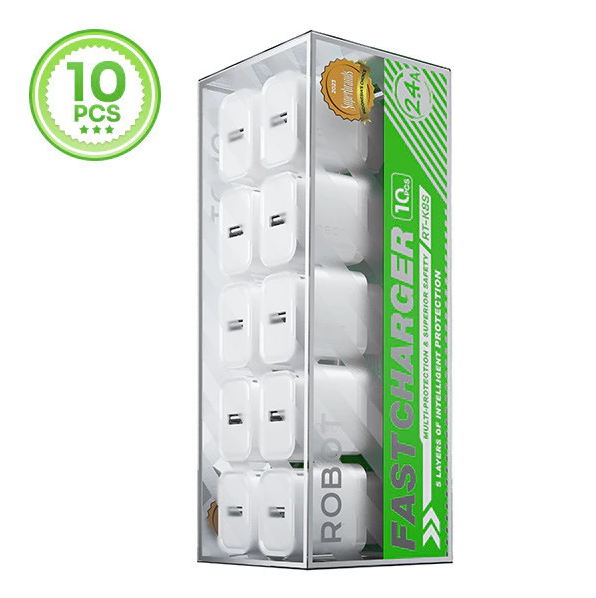 ROBOT RT-K8S Adaptor Batok Single Port 2.4 Ampere Cocok Untuk Cas HP / Untuk Nyalain Jam Digital